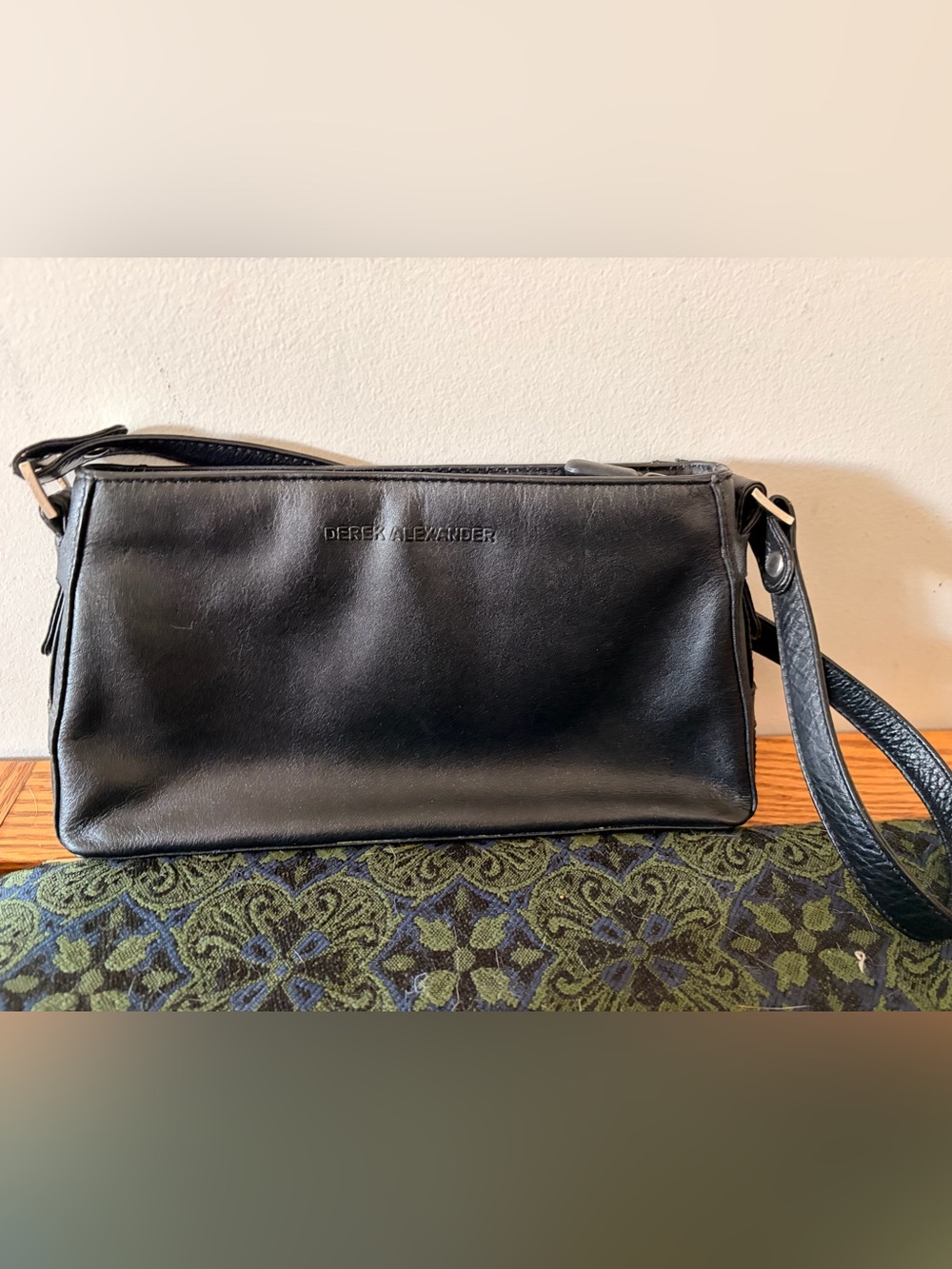 Black Leather Derek Alexander Shoulder Bag